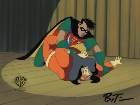 Batman The Animated Series Original Production Cel signed by Bruce Timm: Robin, Mighty Mom Hot on Sale