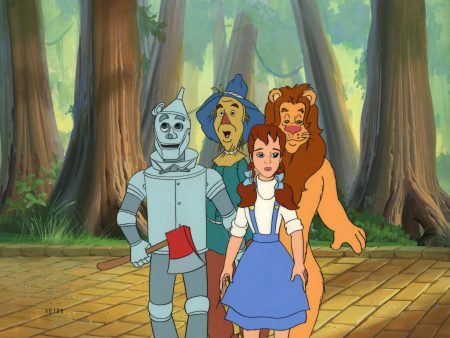 The Wizard of Oz Original Production Cel on Original Background: Tin Man, Scarecrow, Dorothy, Cowardly Lion For Discount