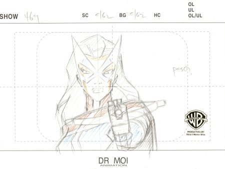 Justice League Unlimited Original Production Drawing: Huntress For Sale