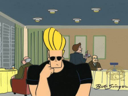 Johnny Bravo Original Production Cel on Original Background signed by Bob Singer Online