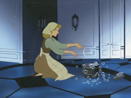 Cinderella Original Production Cel on Hand Painted Background Discount