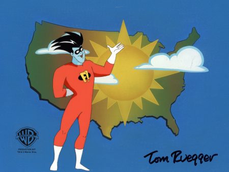 Freakazoid Original Production Cel on Original Production Background Signed by Tom Ruegger: Freakazoid For Discount