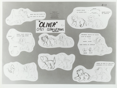 Oliver and Company Original Production Model Sheet: Oliver For Cheap