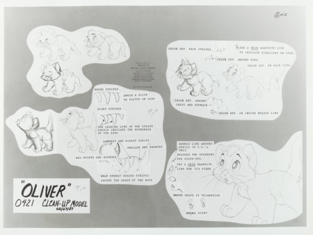 Oliver and Company Original Production Model Sheet: Oliver For Cheap