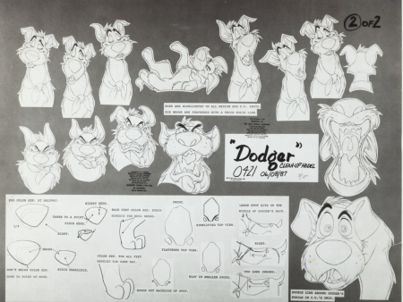 Oliver and Company Original Production Model Sheet: Dodger Online now