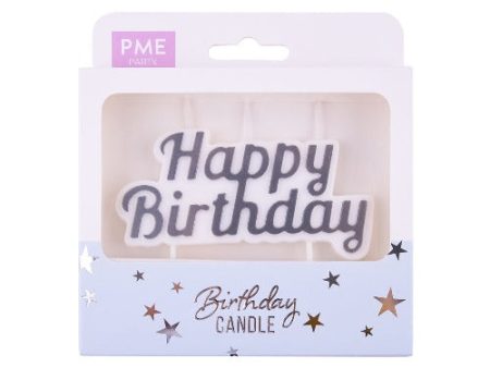 Candle Topper - Happy Birthday Silver Online